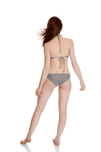 Vista trasera de la mujer de verano belleza en bikini —  Fotos de Stock