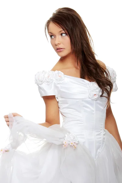 Молодая красивая белая невеста — стоковое фото