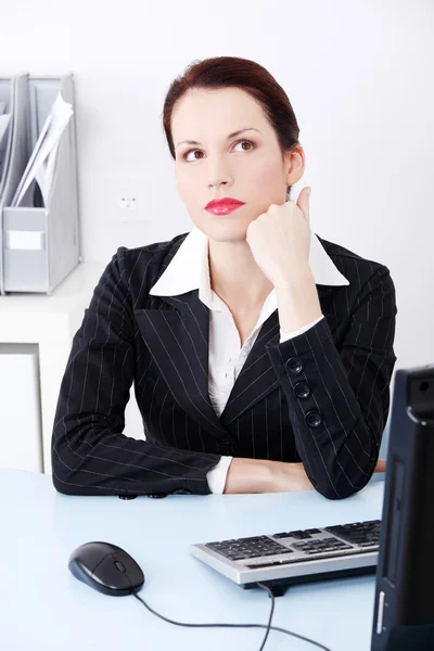 Pensando mulher de negócios . — Fotografia de Stock