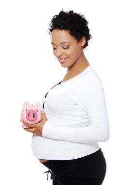 bir servet ile hamile kadın.