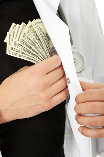 Arzt mit Geld — Stockfoto