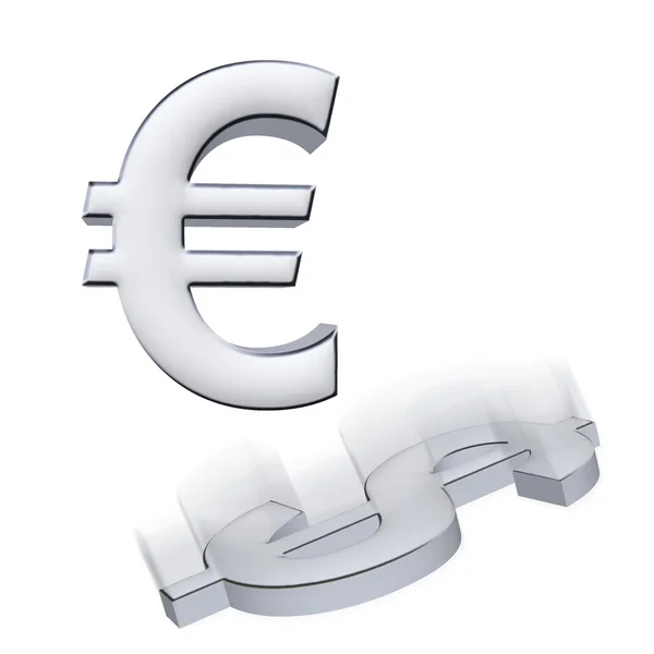 Euro frente al dólar —  Fotos de Stock