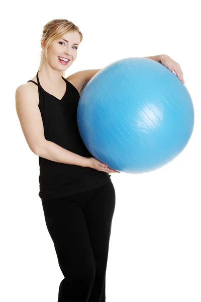 Young girl with fit ball — Stock Photo, Image