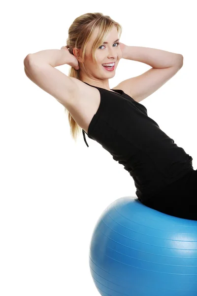 Young girl with fit ball — Stock Photo, Image