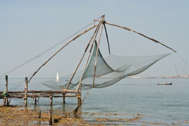 Çin fisher net cochin, kerala, Hindistan