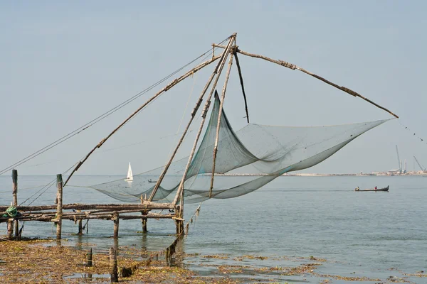 Rete da pesca cinese a Cochin, Kerala, India — Foto Stock