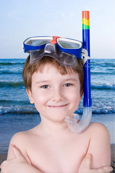 stock image Boy in swimming mask