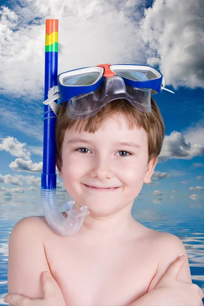 stock image Boy in swimming mask