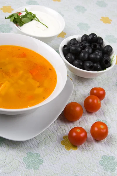 Seljanka - ryska traditionella kryddig soppa — Stockfoto