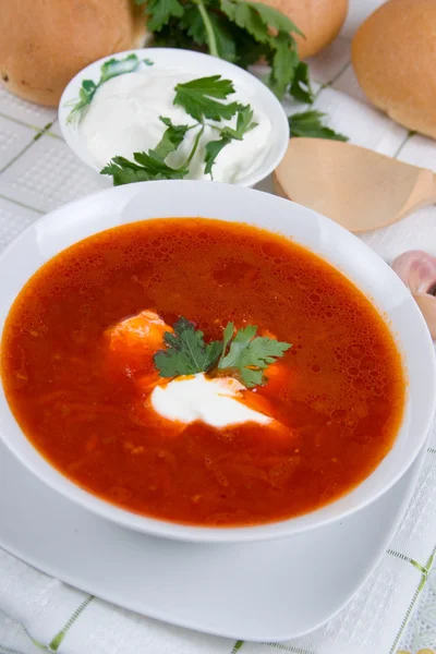 Tabak domates çorbası — Stok fotoğraf