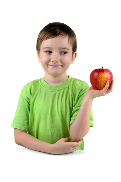 有苹果的男孩 — 图库照片