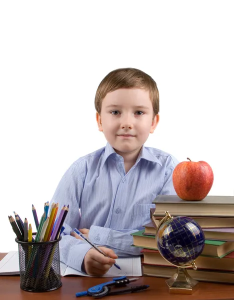 Chlapec má domácí úkoly — Stock fotografie