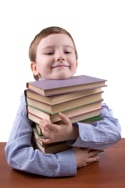 Αγόρι με βιβλία — Φωτογραφία Αρχείου