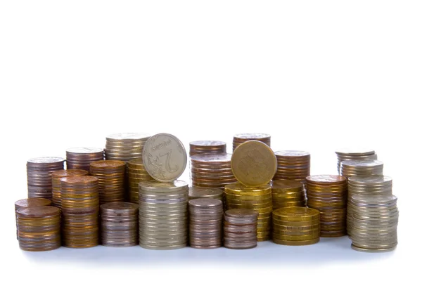 Towers from coins — Stock Photo, Image