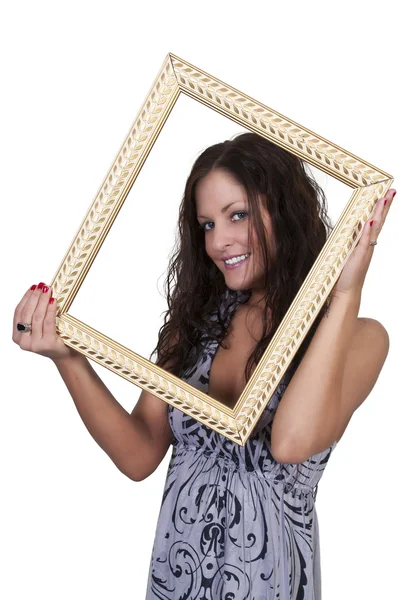 Vrouw in een frame — Stockfoto