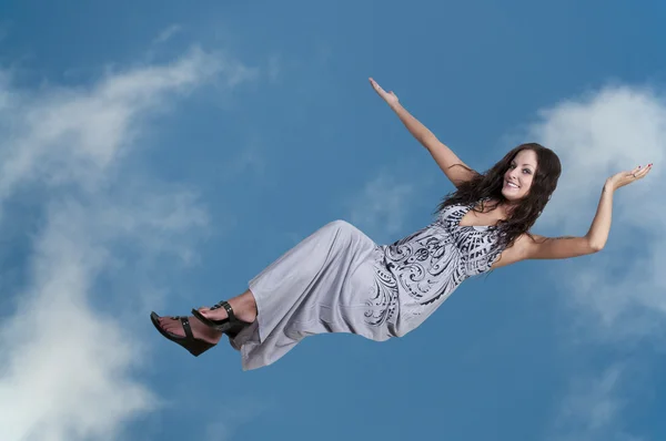 A nő lezuhan az égen — Stock Fotó