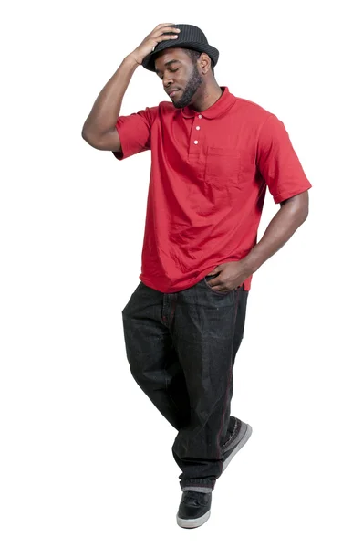 Hombre negro en Fedora — Foto de Stock
