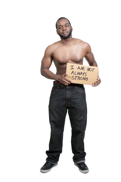 Man Holding a Sign — Stock Photo, Image