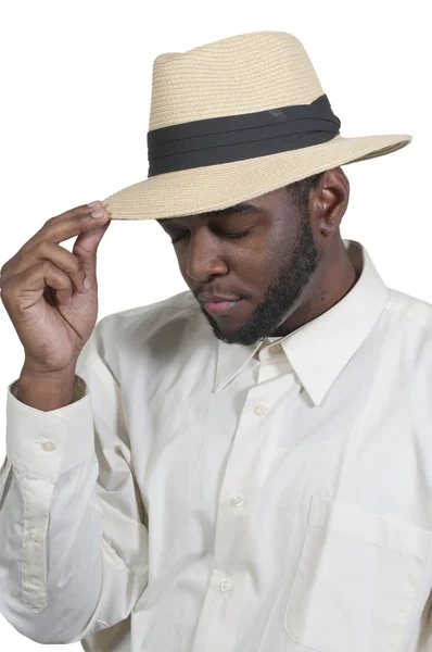 Zwarte man in fedora — Stockfoto