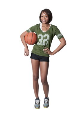 Black Woman Playing Basketball clipart