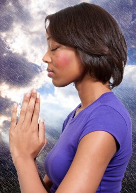 Woman praying clipart