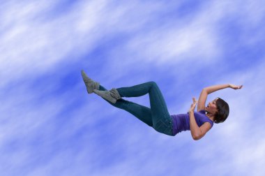 Woman Falling Through the Sky clipart