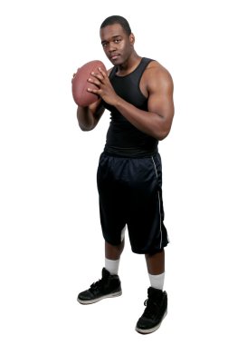 Black Man Playing Football clipart