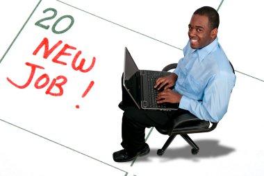 A man with a New Job clipart