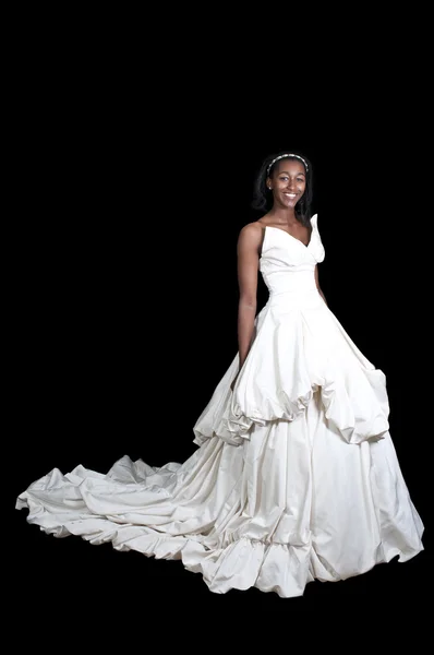 Black woman in wedding dress — Stock Photo, Image