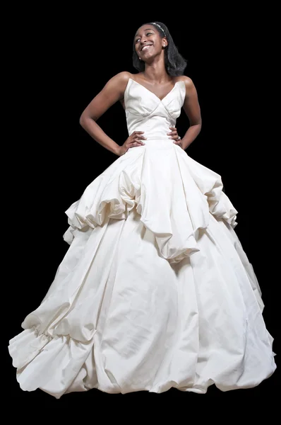 Black woman in wedding dress — Stock Photo, Image