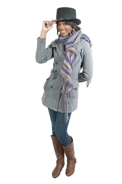 Žena oblečená na zimu — Stock fotografie