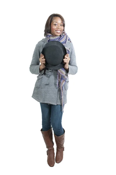 Жінка, одягнена на зиму — стокове фото
