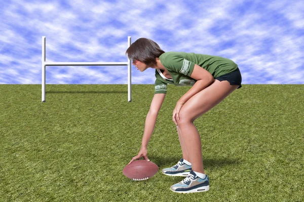 Svart kvinna fotbollsspelare — Stockfoto
