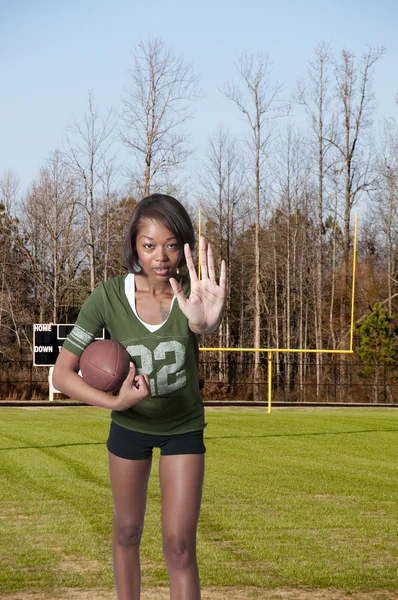 黑人女子足球运动员 — 图库照片