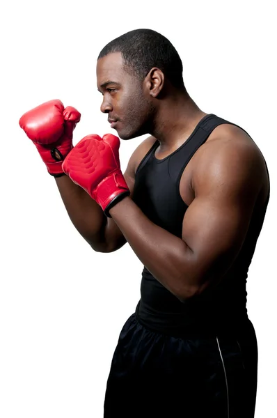 黑人拳击手 — 图库照片