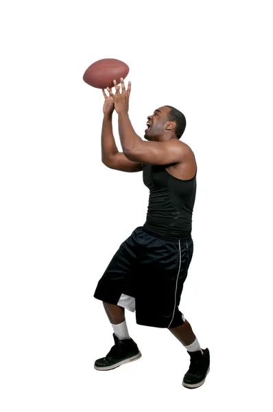 Homme noir jouant au football — Photo