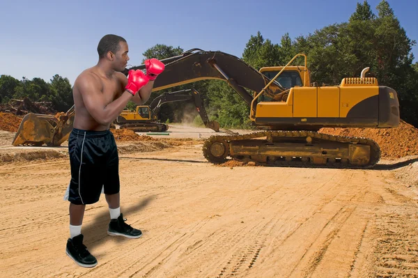 Preto homem boxer — Fotografia de Stock