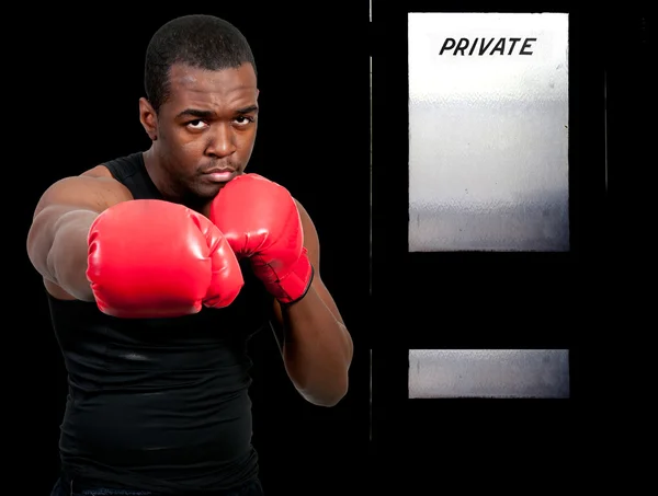 Zwarte man bokser — Stockfoto