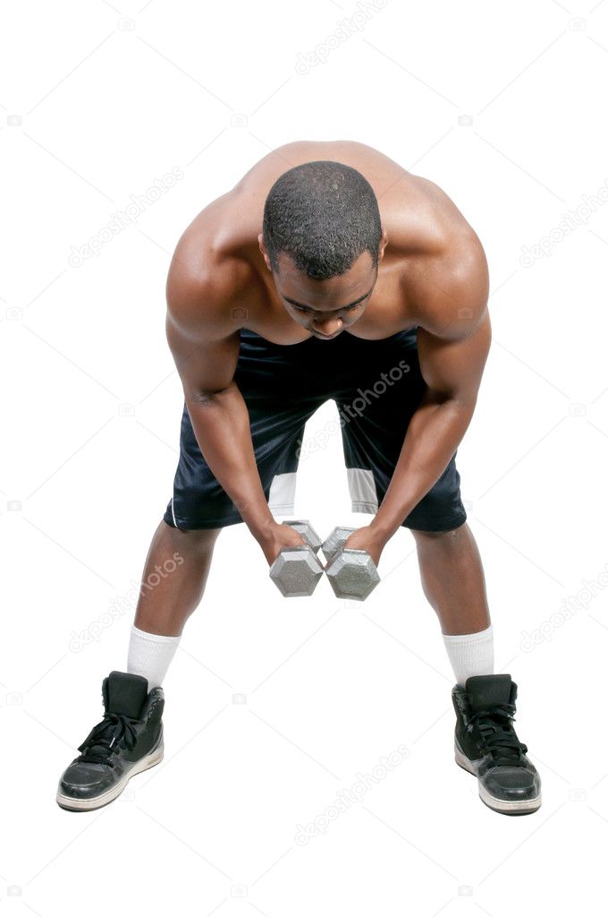 Black Man Lifting Weight
