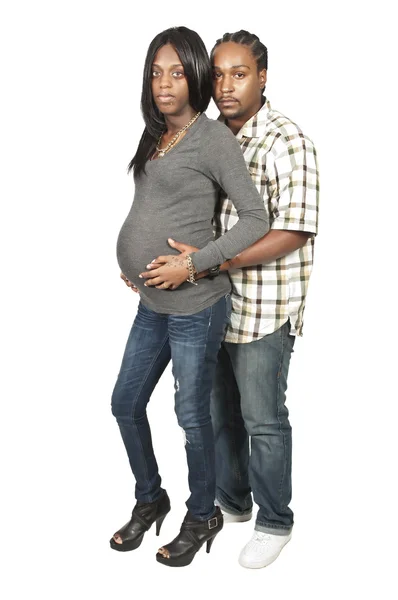 Oczekujący rodzice czarne african american para — Zdjęcie stockowe