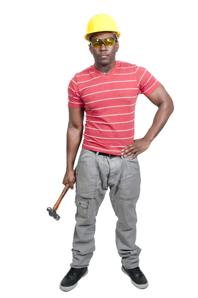 Black Man Construction Worker — Stock Photo, Image