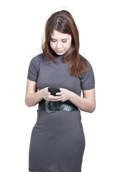 Vacker kvinna textning — Stockfoto
