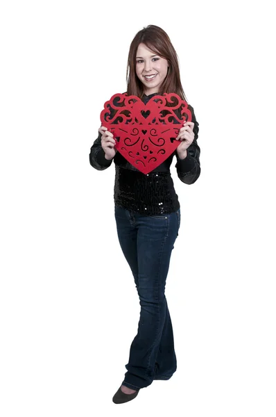 Valentin nap szív nő — Stock Fotó