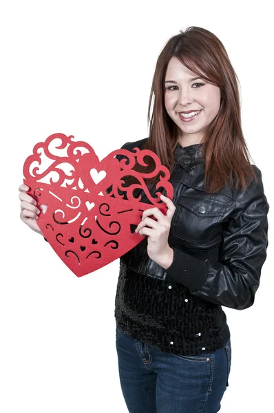 Valentinstag Herz Frau — Stockfoto