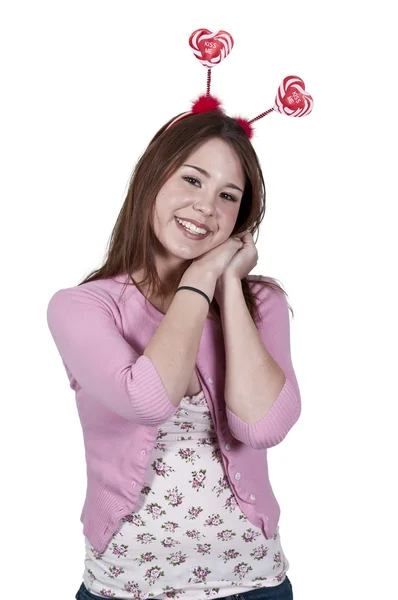 Valentijnsdag hart vrouw — Stockfoto
