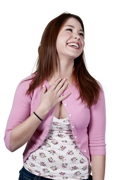 Vacker kvinna som skrattar — Stockfoto