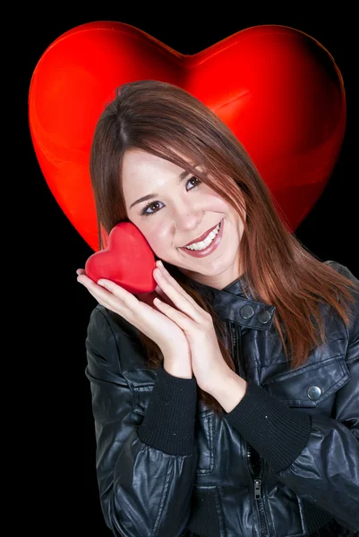 Валентинки Жінка з серця — стокове фото