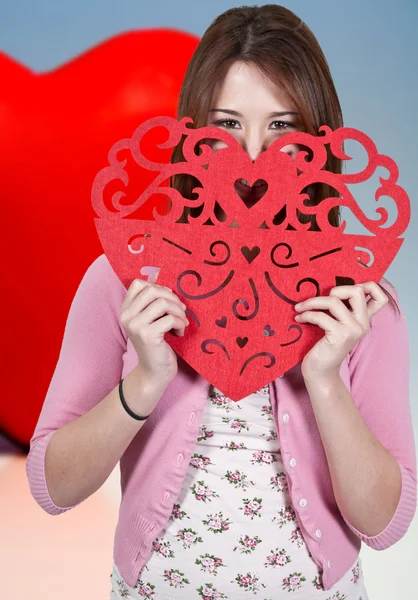 Valentin nap szív nő — Stock Fotó