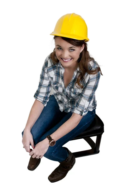 Kvinnliga byggarbetare — Stockfoto