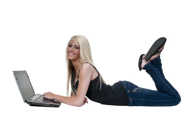 Woman Using Laptop — Stock Photo, Image